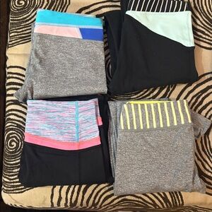 Ivivva Kids Leggings - Black, Gray, and Blue